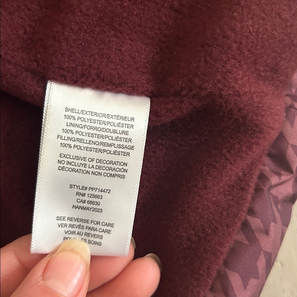 Pink Platinum Toddler Burgundy Houndstooth Puffer Jacket Fleece Lined 2T - Picture 7 of 7